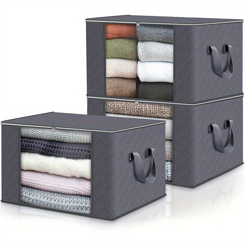 3/6PCS Durable & Stylish Foldable Storage Boxes - Large Capacity Blanket Organizers for Effortless Home Organization, Perfect in Bedrooms, Closets, Dorms, Spas & Wardrobes Lootquake LLC