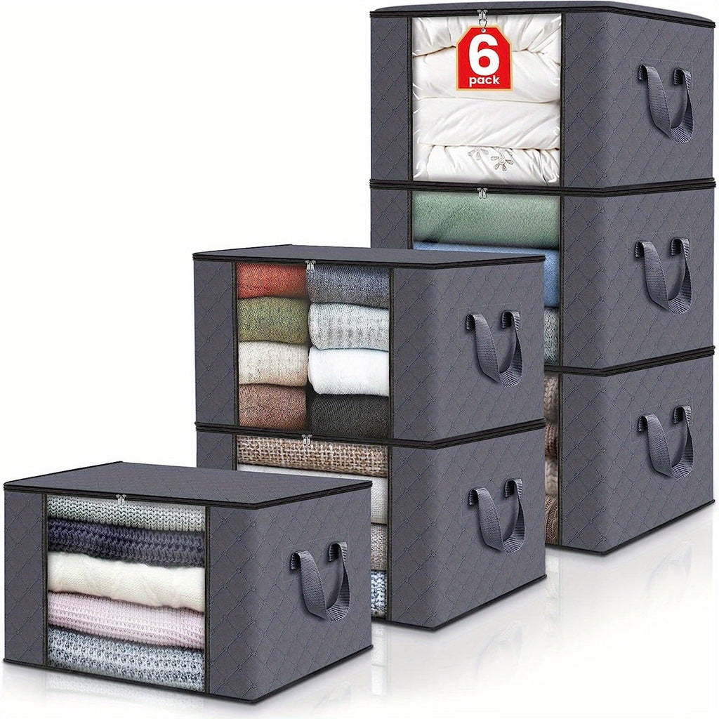 3/6PCS Durable & Stylish Foldable Storage Boxes - Large Capacity Blanket Organizers for Effortless Home Organization, Perfect in Bedrooms, Closets, Dorms, Spas & Wardrobes Lootquake LLC