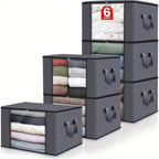 3/6PCS Durable & Stylish Foldable Storage Boxes - Large Capacity Blanket Organizers for Effortless Home Organization, Perfect in Bedrooms, Closets, Dorms, Spas & Wardrobes Lootquake LLC