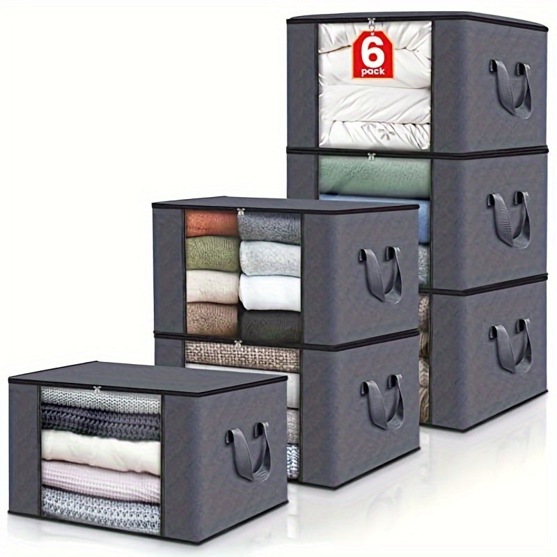 3/6PCS Durable & Stylish Foldable Storage Boxes - Large Capacity Blanket Organizers for Effortless Home Organization, Perfect in Bedrooms, Closets, Dorms, Spas & Wardrobes Lootquake LLC