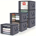 3/6PCS Durable & Stylish Foldable Storage Boxes - Large Capacity Blanket Organizers for Effortless Home Organization, Perfect in Bedrooms, Closets, Dorms, Spas & Wardrobes Lootquake LLC