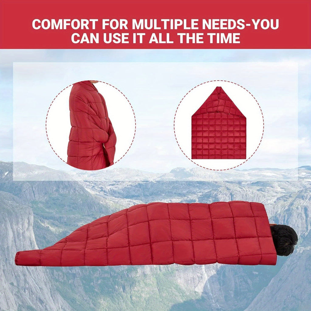 Kingcamp Red Foldable Blanket, down Alternative Fluffy Cold Weather Lightweight Warm Compact Waterproof Wearable Blanket, Suitable for Travel, Outdoor, Hiking, Backpacking, Stadium, Plane, Camping.. Lootquake LLC