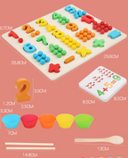 Children's Wooden Fine Action Digital Clip Beads Operation Board Digital Cognitive Color Matching Early Educational Toys Pi-Mart