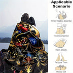 Retro Poker and Dice Design Polyester Blanket - 100% Plush Material, Warm, Lightweight, Versatile for Sofa, Bed, Travel, Picnic, Multipurpose Rectangle Chair Mat with Large Coverage Area Over 2.16m² and Longest Side Exceedin