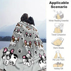 Cute Mini French Bulldog Pattern Four-Season Office Chair Blanket, Soft Polyester Material, Cozy and Lightweight, Perfect for Home or Office Use, Durable and Machine Washable, 100% Polyester Composition, Adorable Dog Design