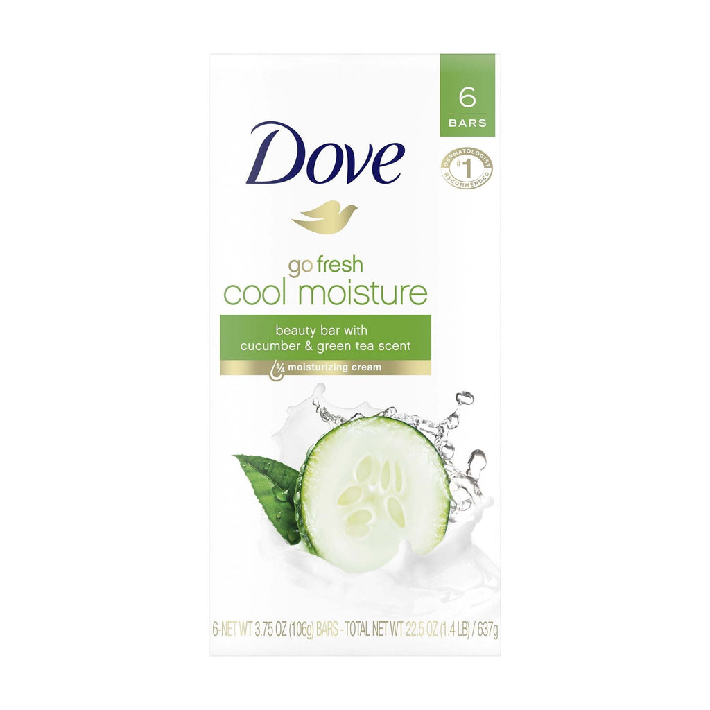 Dove Cool Moisture Cucumber And Green Tea Beauty Bar 22.50 oz 6 Bars