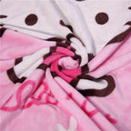 For Hello Kitty Anime-Themed Flannel Blanket, Glam Style, Digital Print, All-Season Comfort, Tear-Resistant, Knitted Craftsmanship, Polyester, with Applique Embellishment, for Cozy Plush Flannel Cover