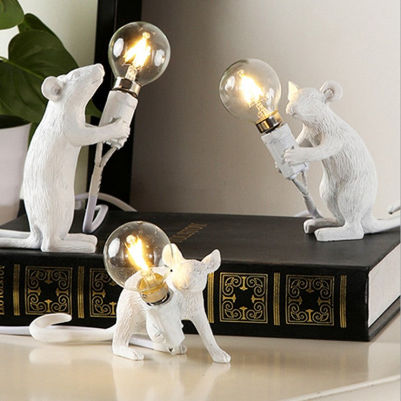 Resin Animal Mini Mouse Decorative Lamp