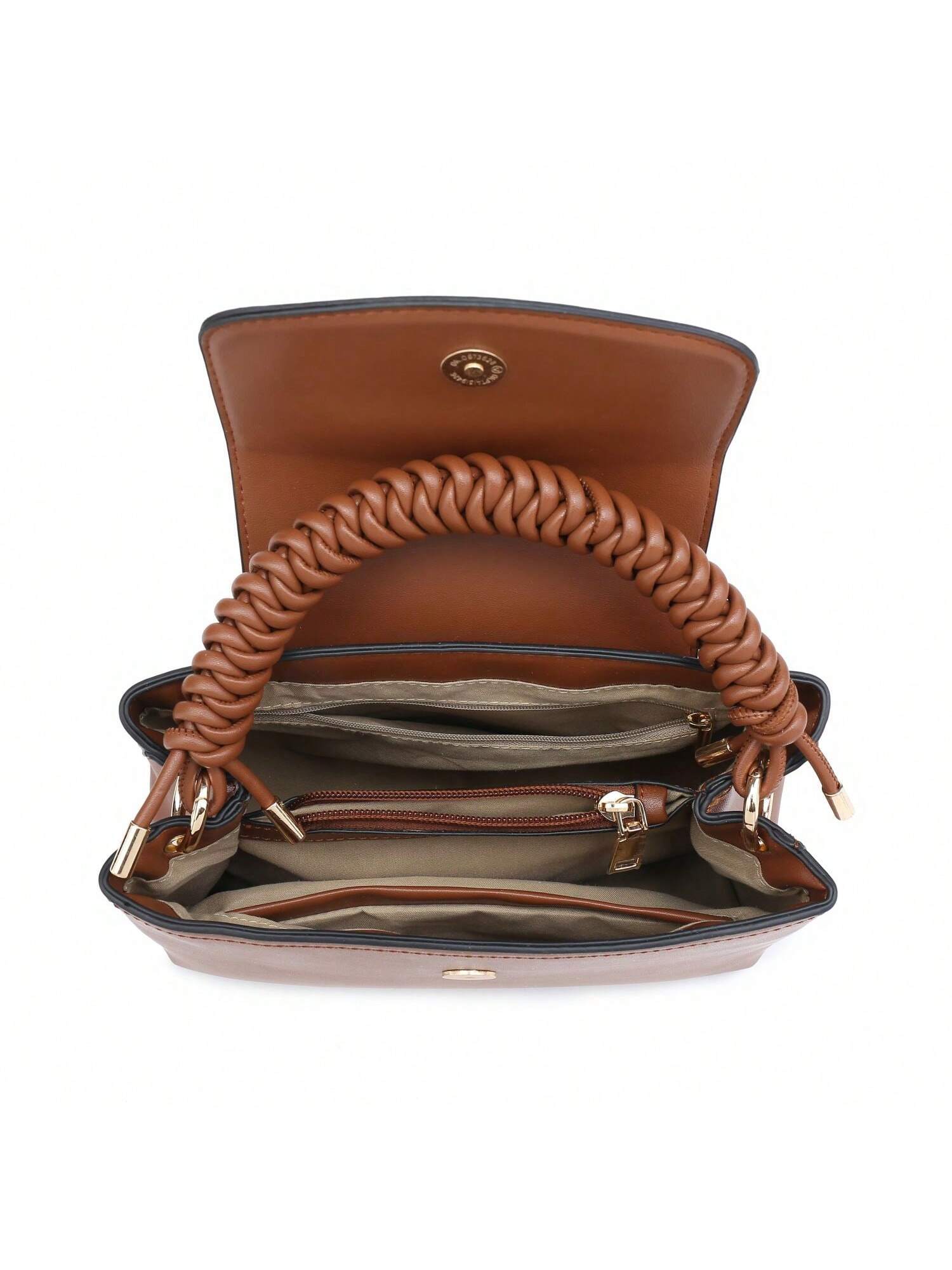 Small Crossbody Bag Compact Square Purse With Braided Handle Unique Design - SJB-DIAMOND ELITES