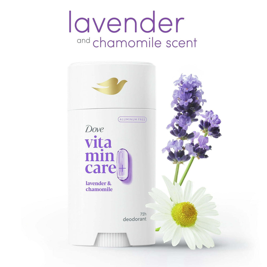 Dove VitaminCare+ No White Marks Women's Deodorant Stick Lavender & Chamomile Aluminum Free, 2.6 oz EasyOptionXY LLC