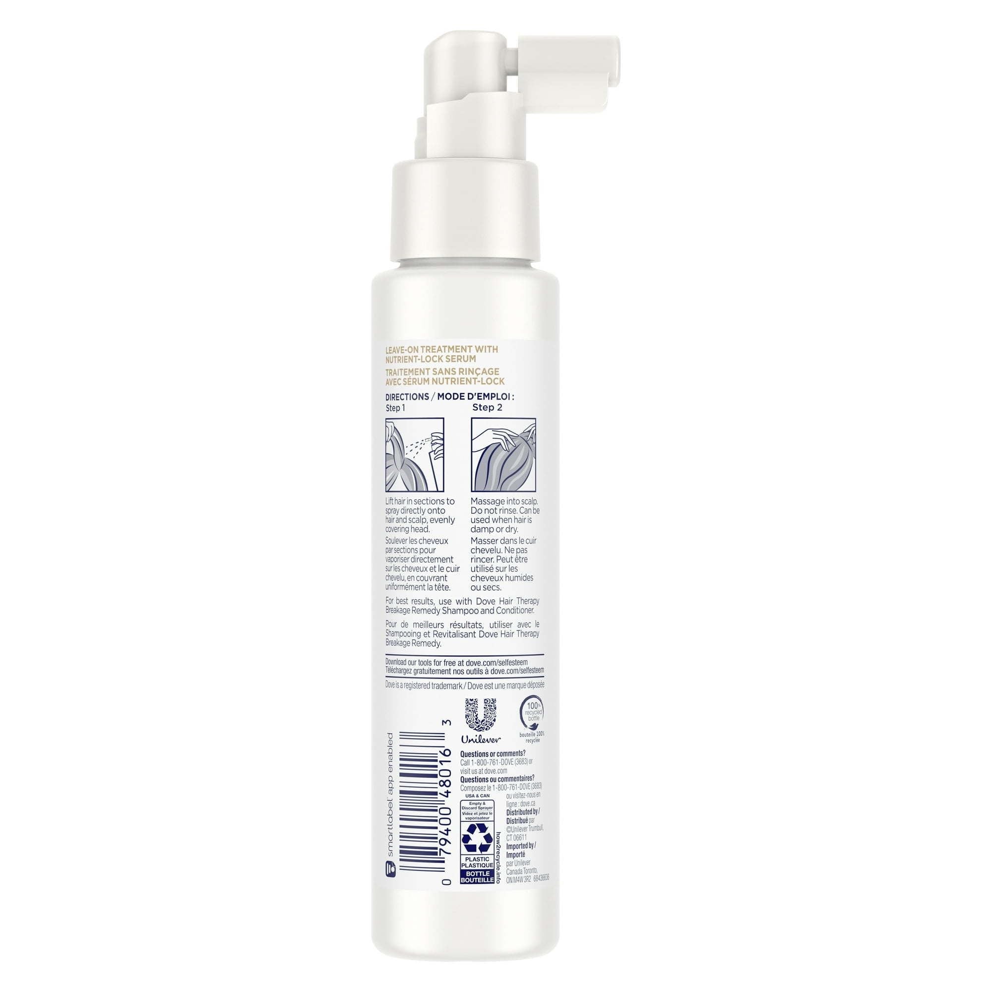 Dove Hair Therapy Leave On Hair Treatment Breakage Remedy, 3.38 fl oz