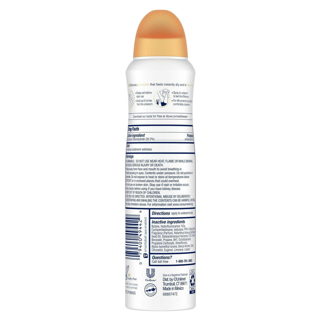 Dove Advanced Care Women's Antiperspirant Deodorant Dry Spray, Passion Fruit and Lemongrass, 3.8 oz EasyOptionXY LLC