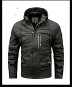 2023 Winter New Plus Size Fleece Hooded Jacket Outdoor Casual Men's Jackets Shell Jacket