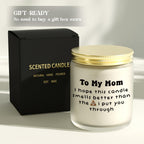 Funny Lavender Scented Soy Candle - "to My Mom" Humorous Message, Ideal Relaxation Gift for Women, Birthday, Christmas, Mother'S Day - Glass Jar with Lid, Novelty Candle|Playful Message Candle|Scented Candle