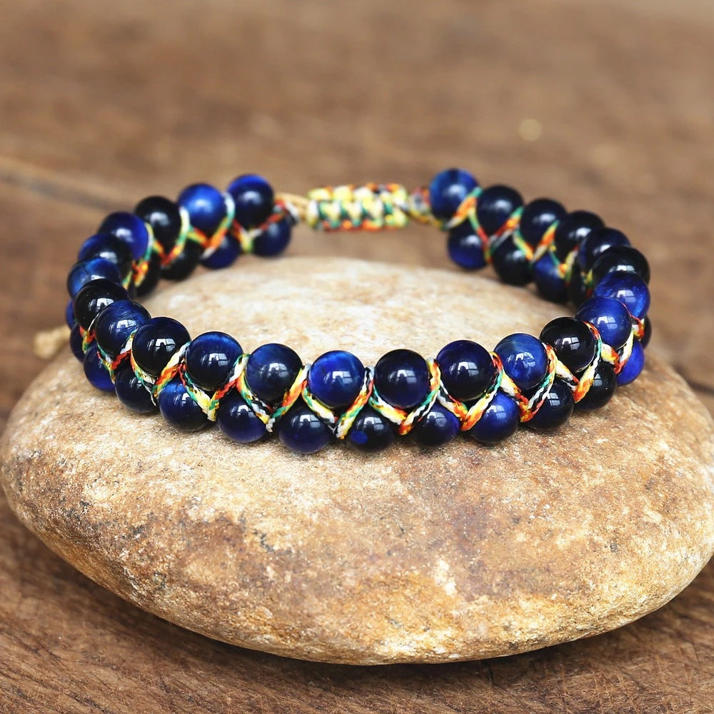Hand-woven Adjustable Tiger-eye Bracelet Pi-Mart