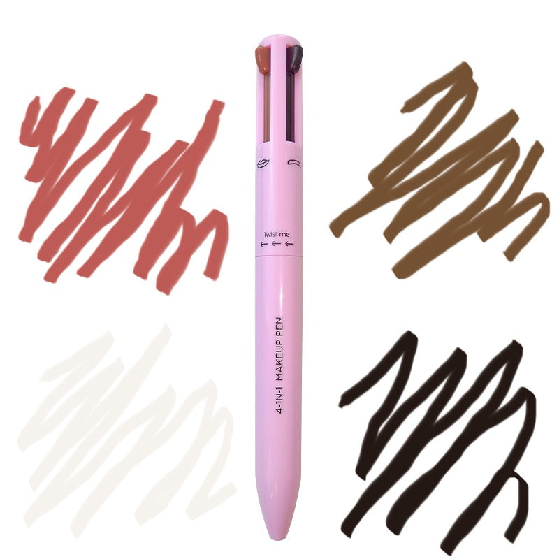 Four-in-one Cosmetic Brush Four-color Highlight Lip Liner Eyeliner Eyebrow Pencil Pi-Mart