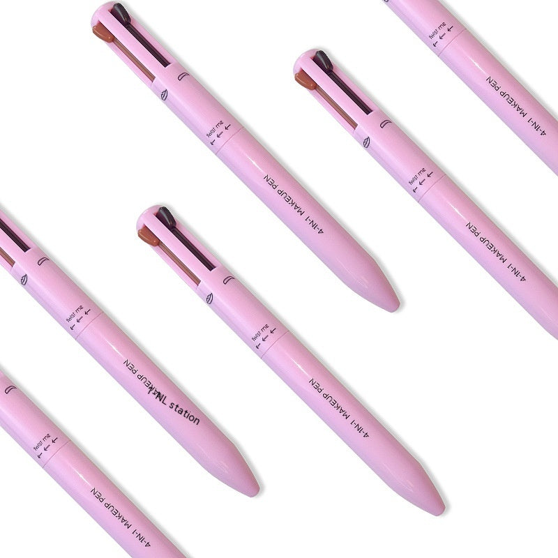 Four-in-one Cosmetic Brush Four-color Highlight Lip Liner Eyeliner Eyebrow Pencil Pi-Mart