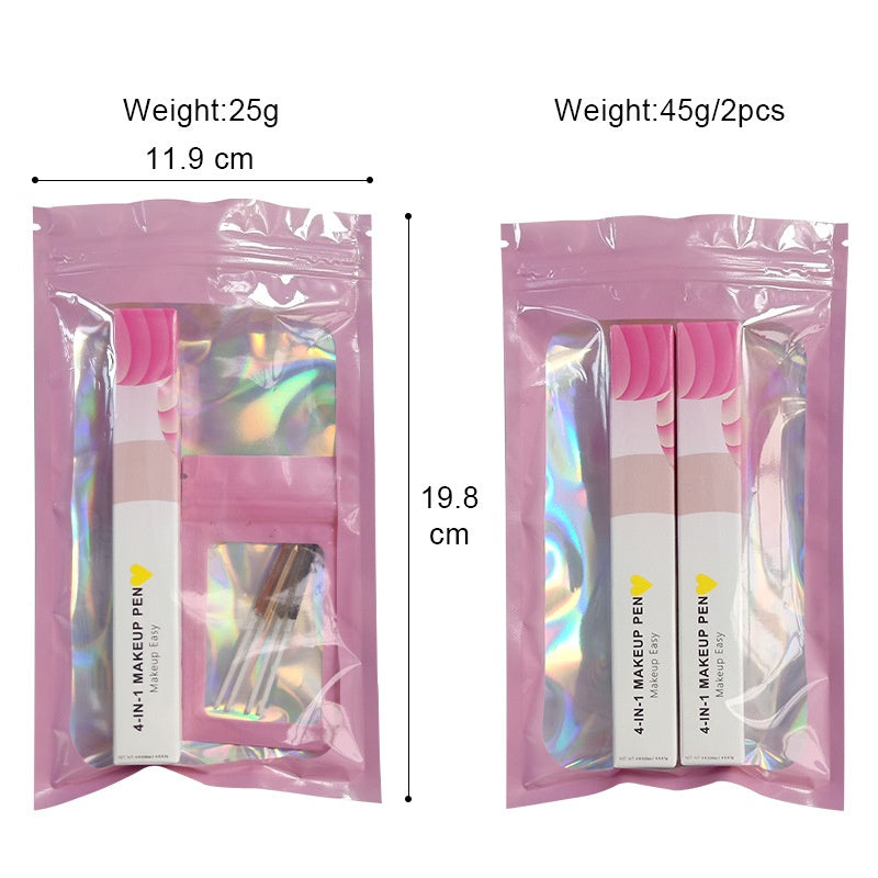 Four-in-one Cosmetic Brush Four-color Highlight Lip Liner Eyeliner Eyebrow Pencil Pi-Mart