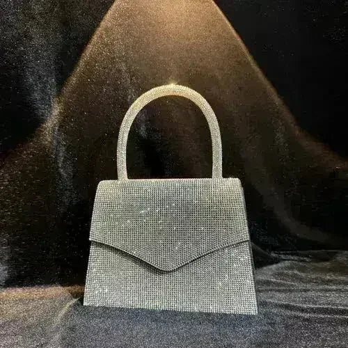 Rhinestone Evening Clutch - Convertible Silver Purse | Femstylo