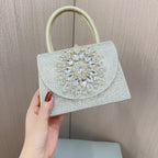 Womens Sparkly Rhinestone Glitter Clutch Purse Evening Handbag Shoulder Bag for Wedding Party Prom - SJB-DIAMOND ELITES