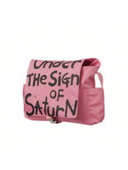 Canvas Messenger Bag Crossbody Bag Letter Printed Waterproof Shoulder Nylon College Student Women's Shoulder Bag Goth Punk Shoulder Satchels Harajuku Grunge Handbag - SJB-DIAMOND ELITES