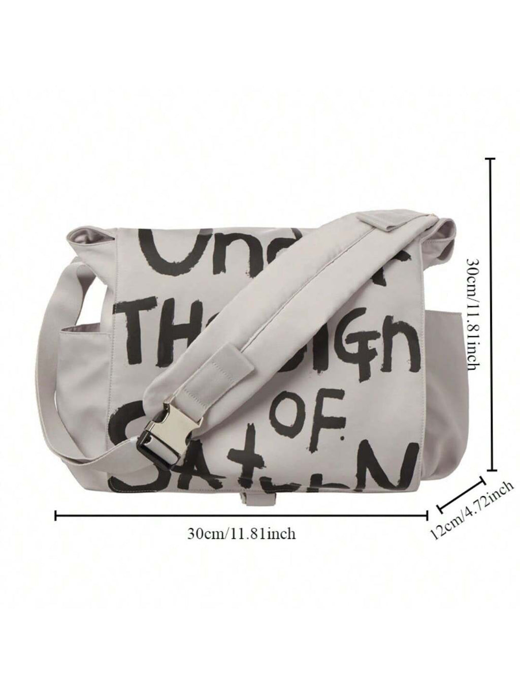 Canvas Messenger Bag Crossbody Bag Letter Printed Waterproof Shoulder Nylon College Student Women's Shoulder Bag Goth Punk Shoulder Satchels Harajuku Grunge Handbag - SJB-DIAMOND ELITES