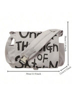 Canvas Messenger Bag Crossbody Bag Letter Printed Waterproof Shoulder Nylon College Student Women's Shoulder Bag Goth Punk Shoulder Satchels Harajuku Grunge Handbag - SJB-DIAMOND ELITES