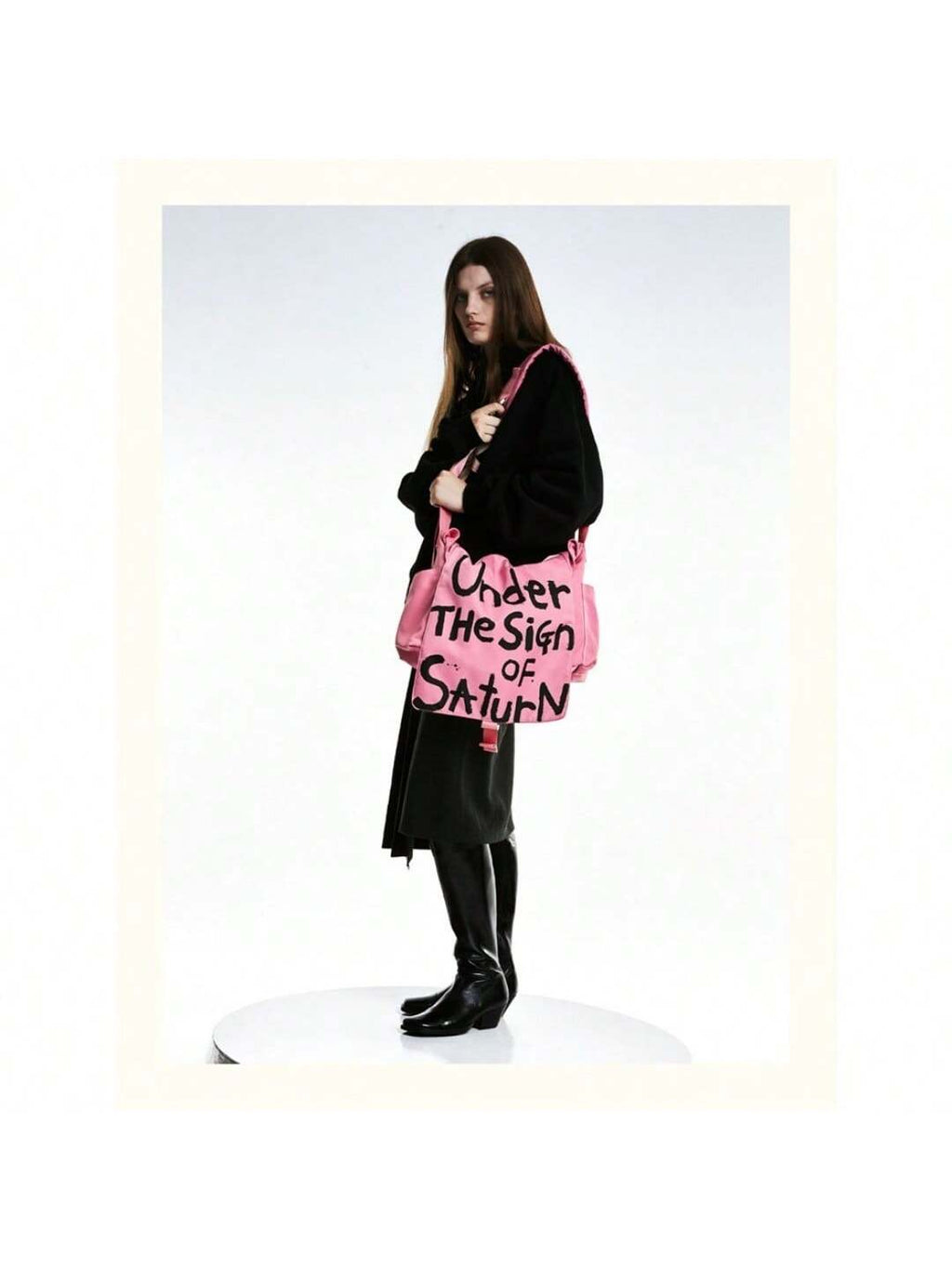 Canvas Messenger Bag Crossbody Bag Letter Printed Waterproof Shoulder Nylon College Student Women's Shoulder Bag Goth Punk Shoulder Satchels Harajuku Grunge Handbag - SJB-DIAMOND ELITES
