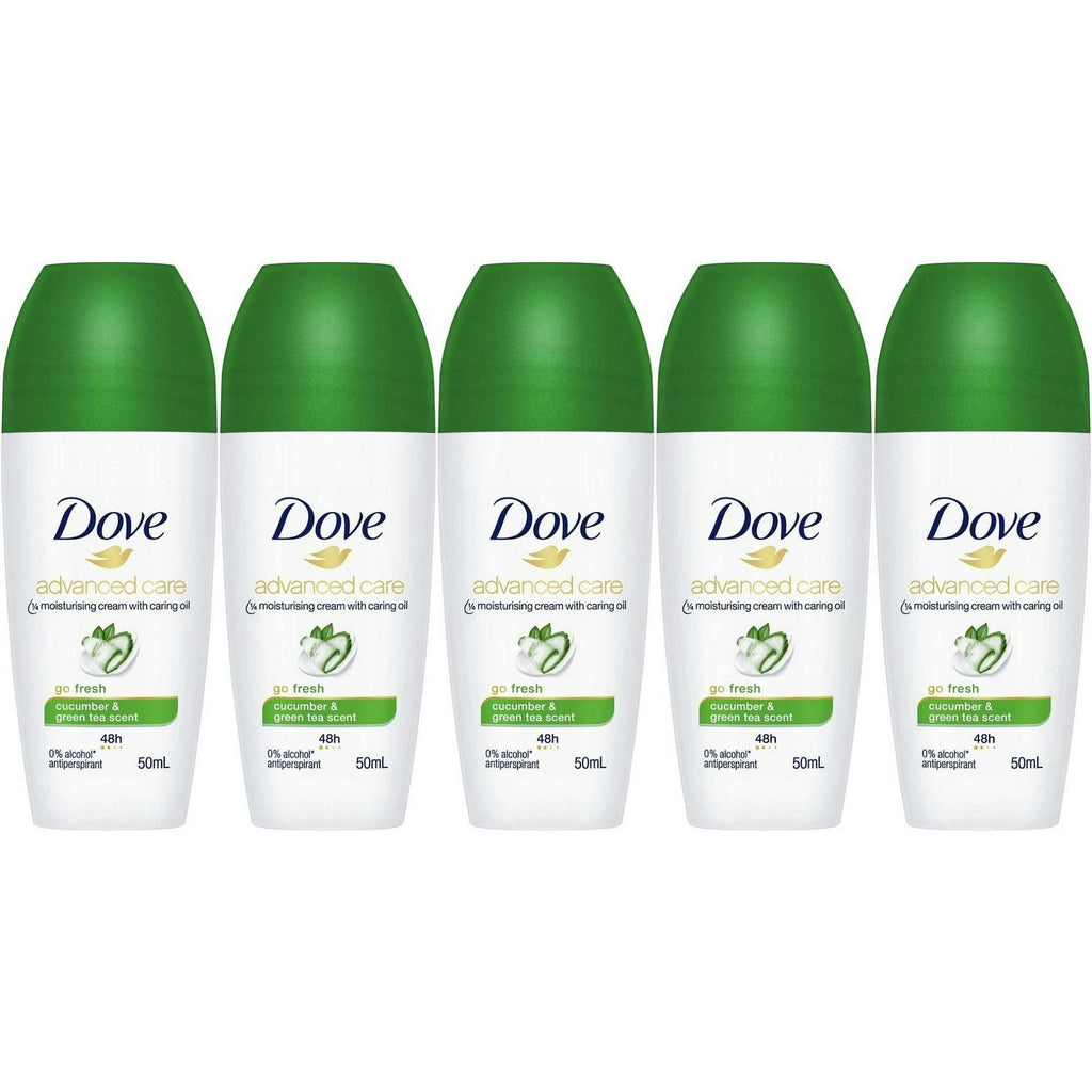 Dove Go Fresh Cucumber & Green Tea Scent Antiperspirant Roll-on, 50 Ml / 1.7 Ounce (Pack of 5)