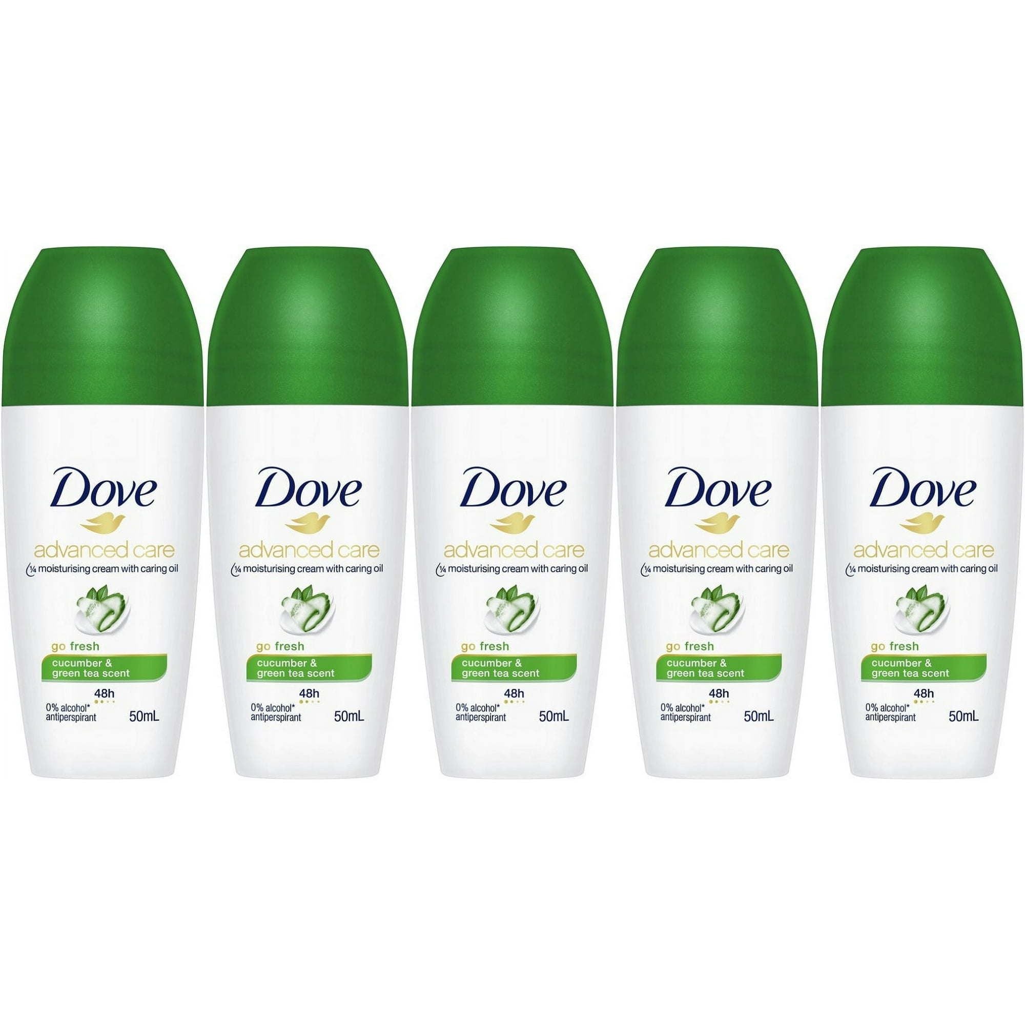 Dove Go Fresh Cucumber & Green Tea Scent Antiperspirant Roll-on, 50 Ml / 1.7 Ounce (Pack of 5)
