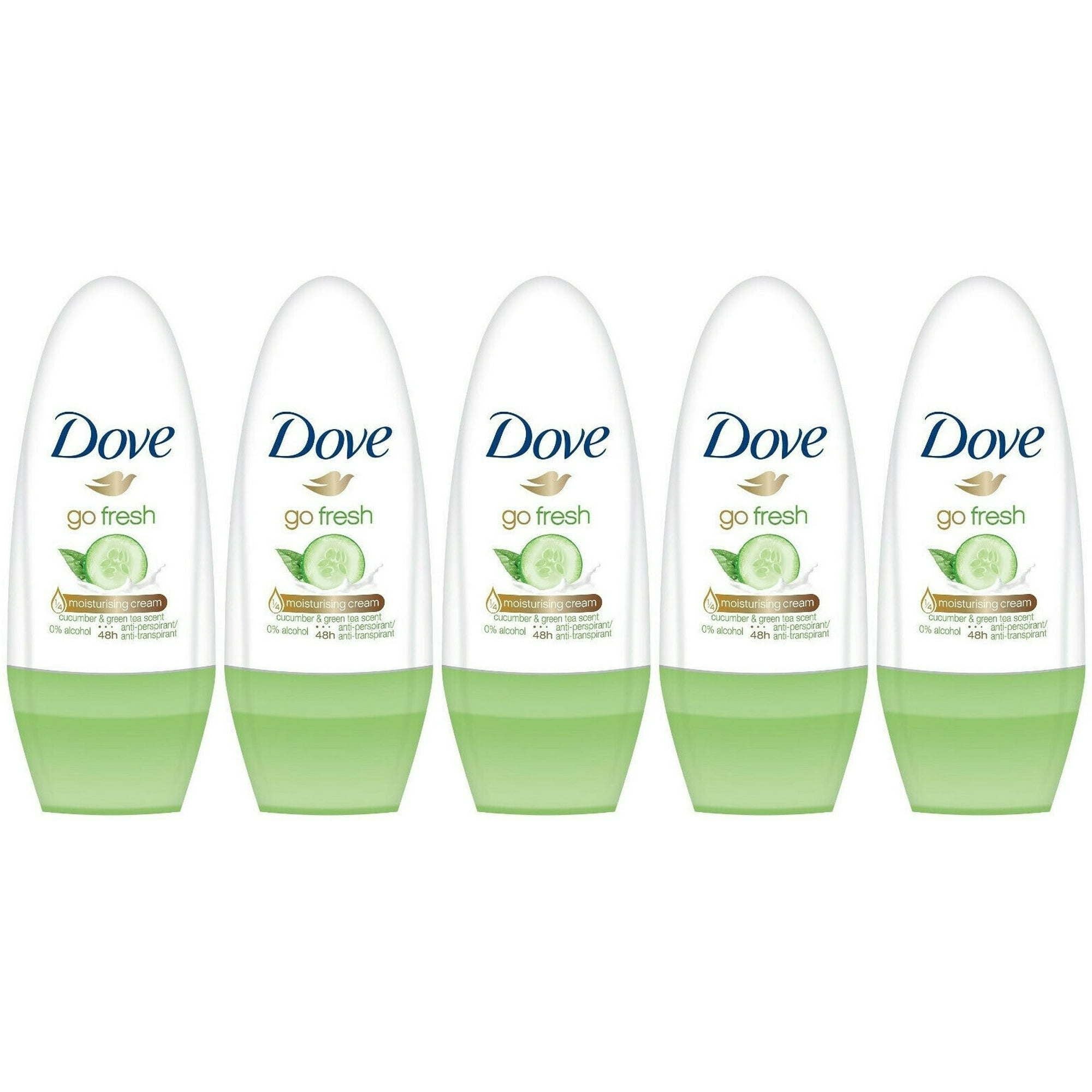 Dove Go Fresh Cucumber & Green Tea Scent Antiperspirant Roll-on, 50 Ml / 1.7 Ounce (Pack of 5)