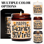 Happy Thanksgiving Day Scented Candle Fall Themed Autumn Orange Pumpkin Terracotta Burnt Rustic Farmhouse November Give Thanks Decoration Gift Idea for Home Women Woman Hostess Men Friends Her Mom Wife Grandma Cute Item Lootquake LLC