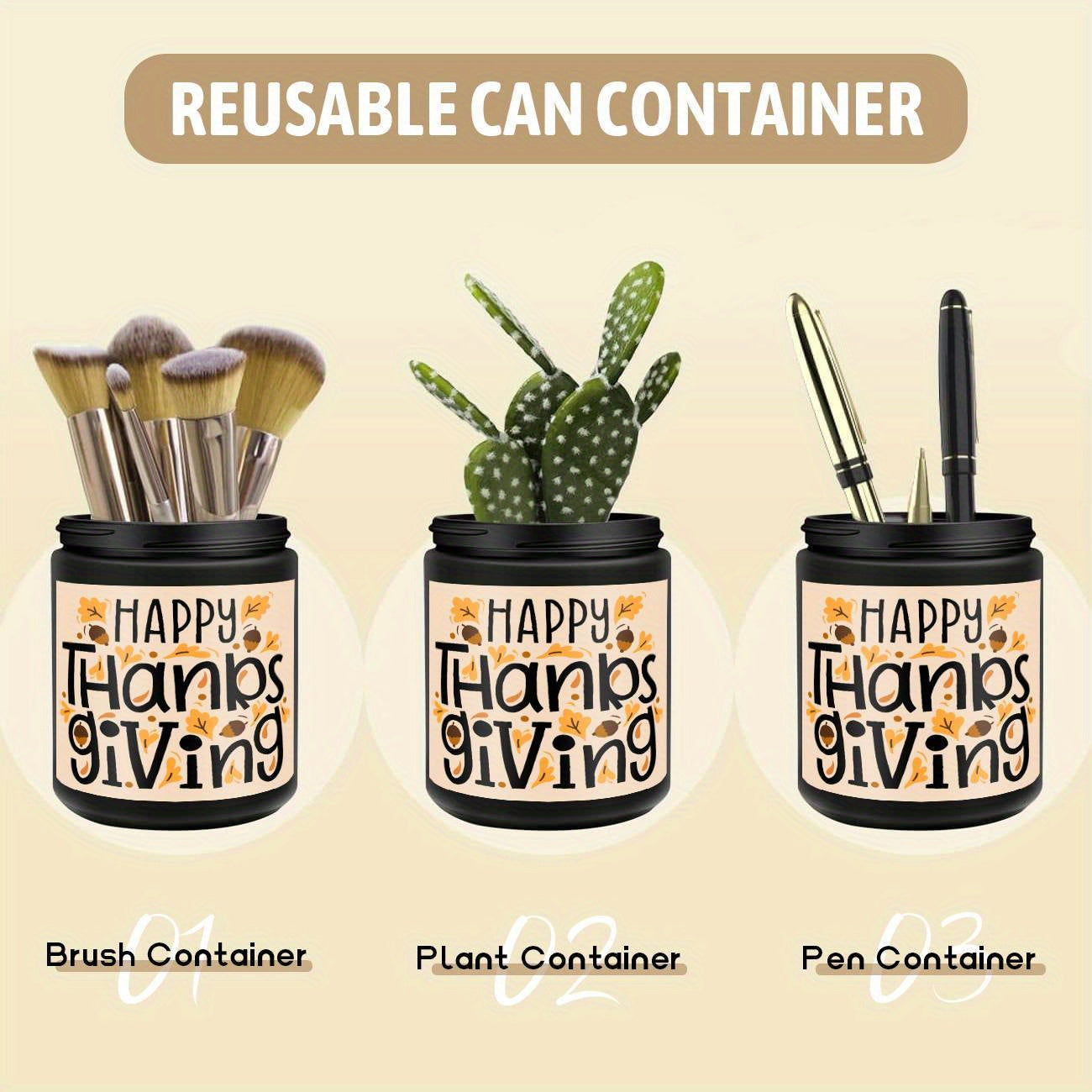 Happy Thanksgiving Day Scented Candle Fall Themed Autumn Orange Pumpkin Terracotta Burnt Rustic Farmhouse November Give Thanks Decoration Gift Idea for Home Women Woman Hostess Men Friends Her Mom Wife Grandma Cute Item Lootquake LLC