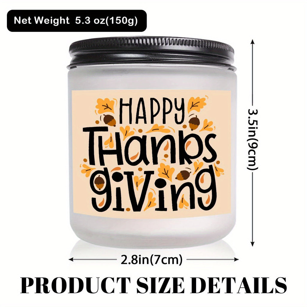 Happy Thanksgiving Day Scented Candle Fall Themed Autumn Orange Pumpkin Terracotta Burnt Rustic Farmhouse November Give Thanks Decoration Gift Idea for Home Women Woman Hostess Men Friends Her Mom Wife Grandma Cute Item Lootquake LLC