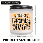 Happy Thanksgiving Day Scented Candle Fall Themed Autumn Orange Pumpkin Terracotta Burnt Rustic Farmhouse November Give Thanks Decoration Gift Idea for Home Women Woman Hostess Men Friends Her Mom Wife Grandma Cute Item Lootquake LLC