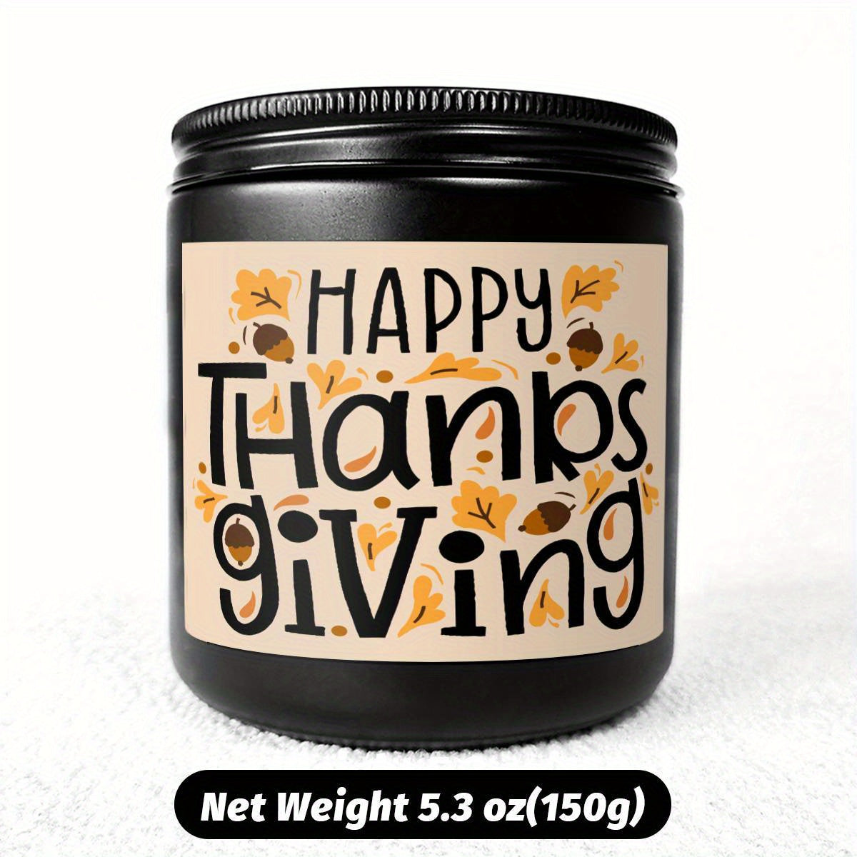 Happy Thanksgiving Day Scented Candle Fall Themed Autumn Orange Pumpkin Terracotta Burnt Rustic Farmhouse November Give Thanks Decoration Gift Idea for Home Women Woman Hostess Men Friends Her Mom Wife Grandma Cute Item Lootquake LLC