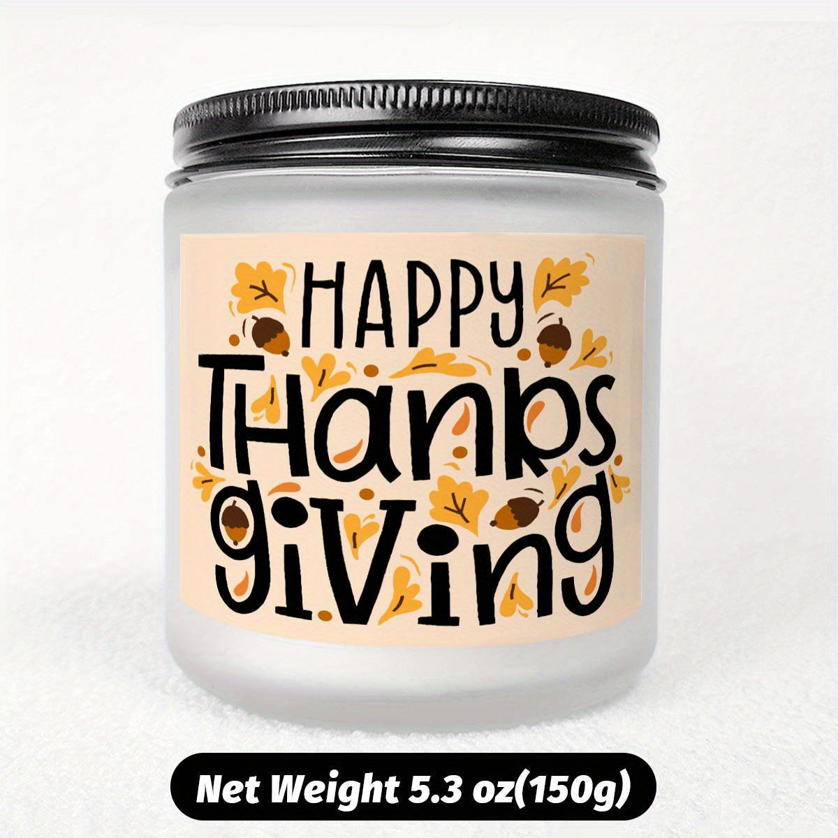 Happy Thanksgiving Day Scented Candle Fall Themed Autumn Orange Pumpkin Terracotta Burnt Rustic Farmhouse November Give Thanks Decoration Gift Idea for Home Women Woman Hostess Men Friends Her Mom Wife Grandma Cute Item Lootquake LLC