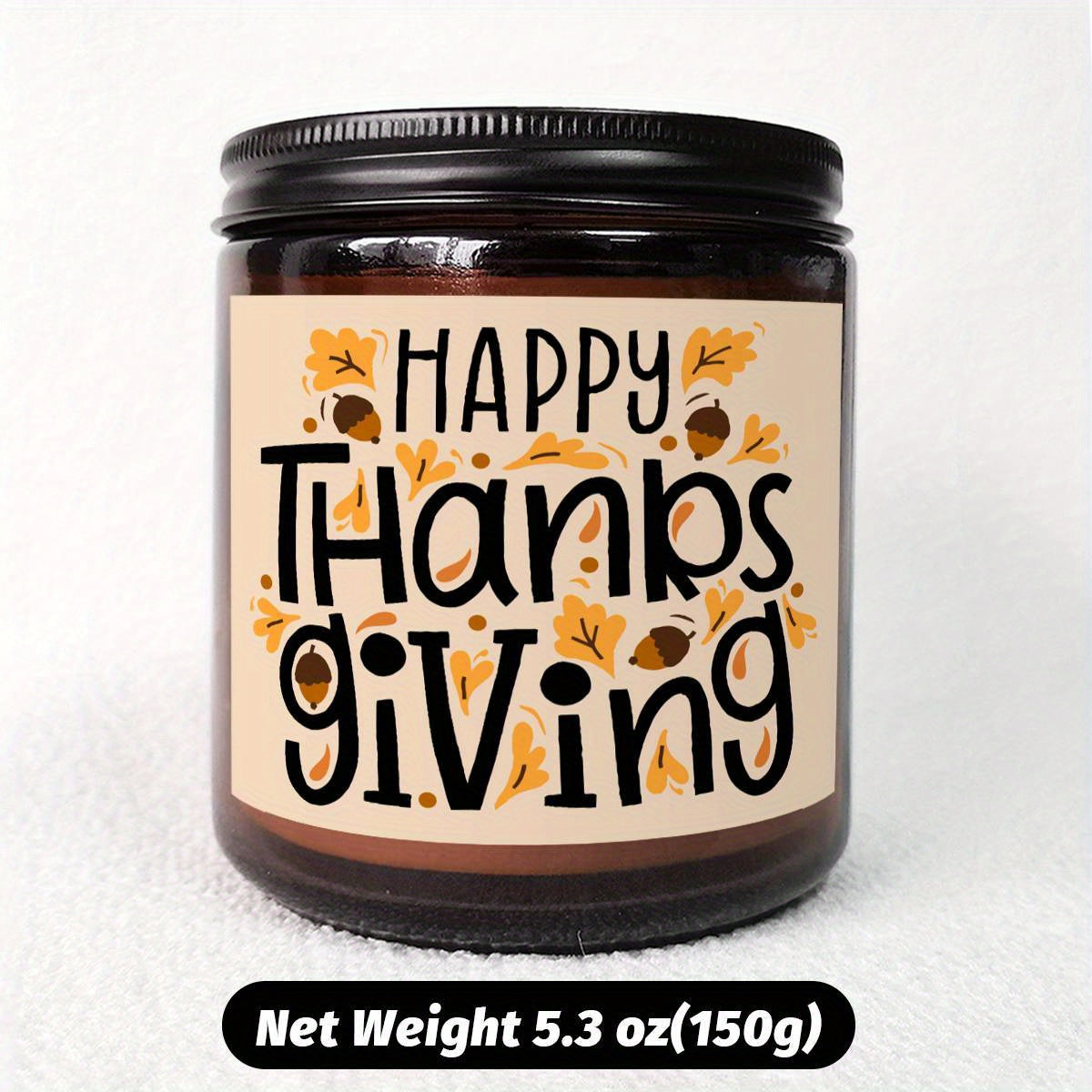 Happy Thanksgiving Day Scented Candle Fall Themed Autumn Orange Pumpkin Terracotta Burnt Rustic Farmhouse November Give Thanks Decoration Gift Idea for Home Women Woman Hostess Men Friends Her Mom Wife Grandma Cute Item Lootquake LLC
