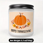 Happy Thanksgiving Day Scented Candle Fall Themed Autumn Orange Pumpkin Terracotta Burnt Rustic Farmhouse November Give Thanks Decoration Gift Idea for Home Women Woman Hostess Men Friends Her Mom Wife Grandma Cute Item Lootquake LLC