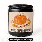 Happy Thanksgiving Day Scented Candle Fall Themed Autumn Orange Pumpkin Terracotta Burnt Rustic Farmhouse November Give Thanks Decoration Gift Idea for Home Women Woman Hostess Men Friends Her Mom Wife Grandma Cute Item Lootquake LLC