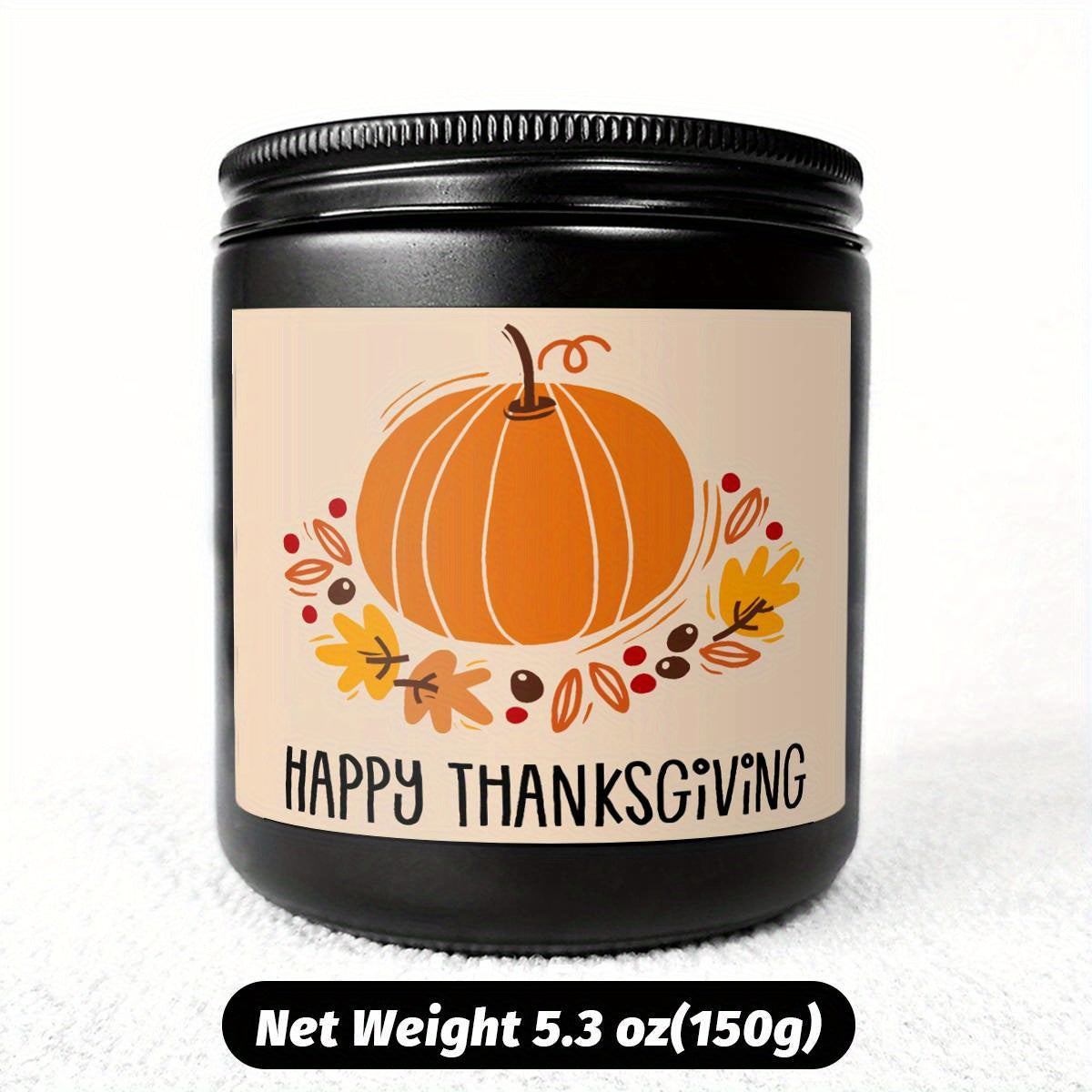 Happy Thanksgiving Day Scented Candle Fall Themed Autumn Orange Pumpkin Terracotta Burnt Rustic Farmhouse November Give Thanks Decoration Gift Idea for Home Women Woman Hostess Men Friends Her Mom Wife Grandma Cute Item Lootquake LLC