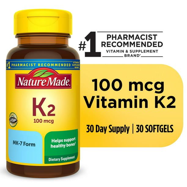 Nature Made Vitamin K2 100 mcg Softgels; Bone Support; 30 Count