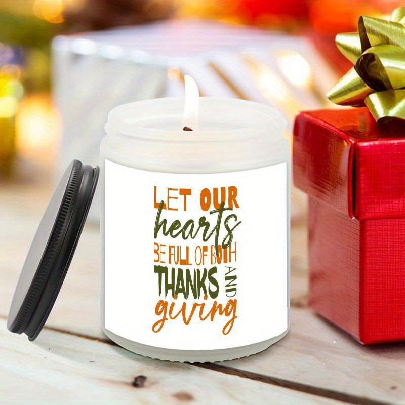 Lavender Scented Candle Happy Thanksgiving Day Gifts Idea For Boys Girls Men Women Mom Dad Husband Wife Friends Coworker Neighbor Him Her Guys Who Have Everything On Fall Sweet Essential Present Lootquake LLC