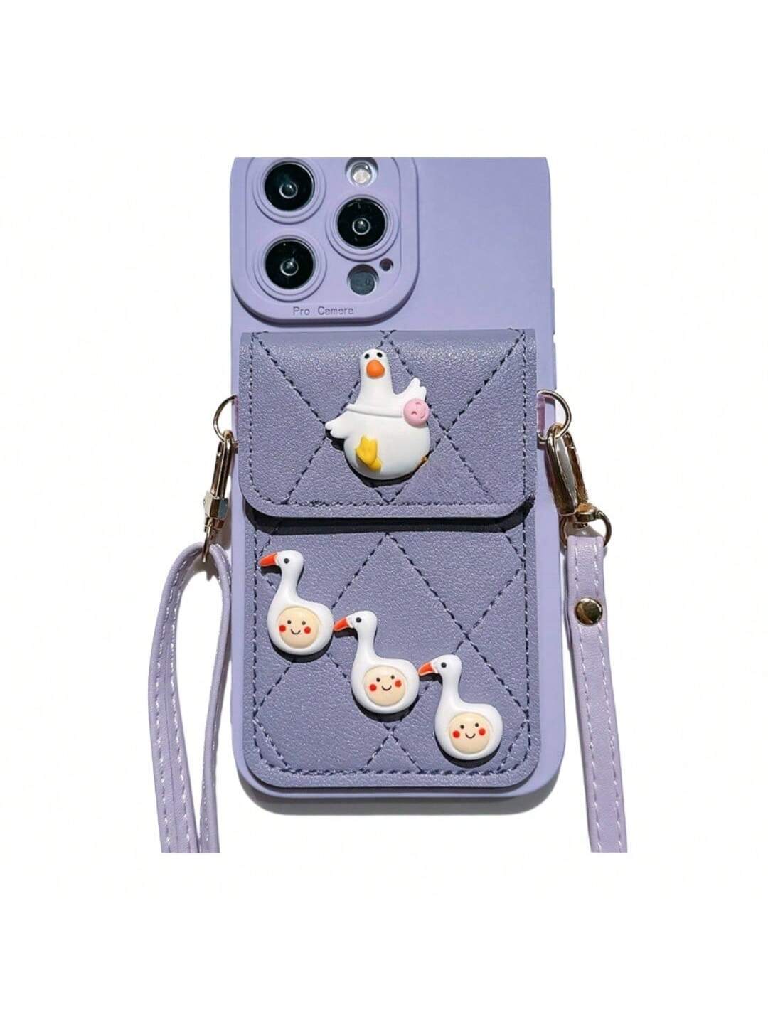 IPhone14promax/13pro , Wallet Phone Case Cute Leather Case With Card Holder Crossbody Cover For Women Girls Strap Wristlet RFID Blocking Shockproof Protective Cover - SJB-DIAMOND ELITES