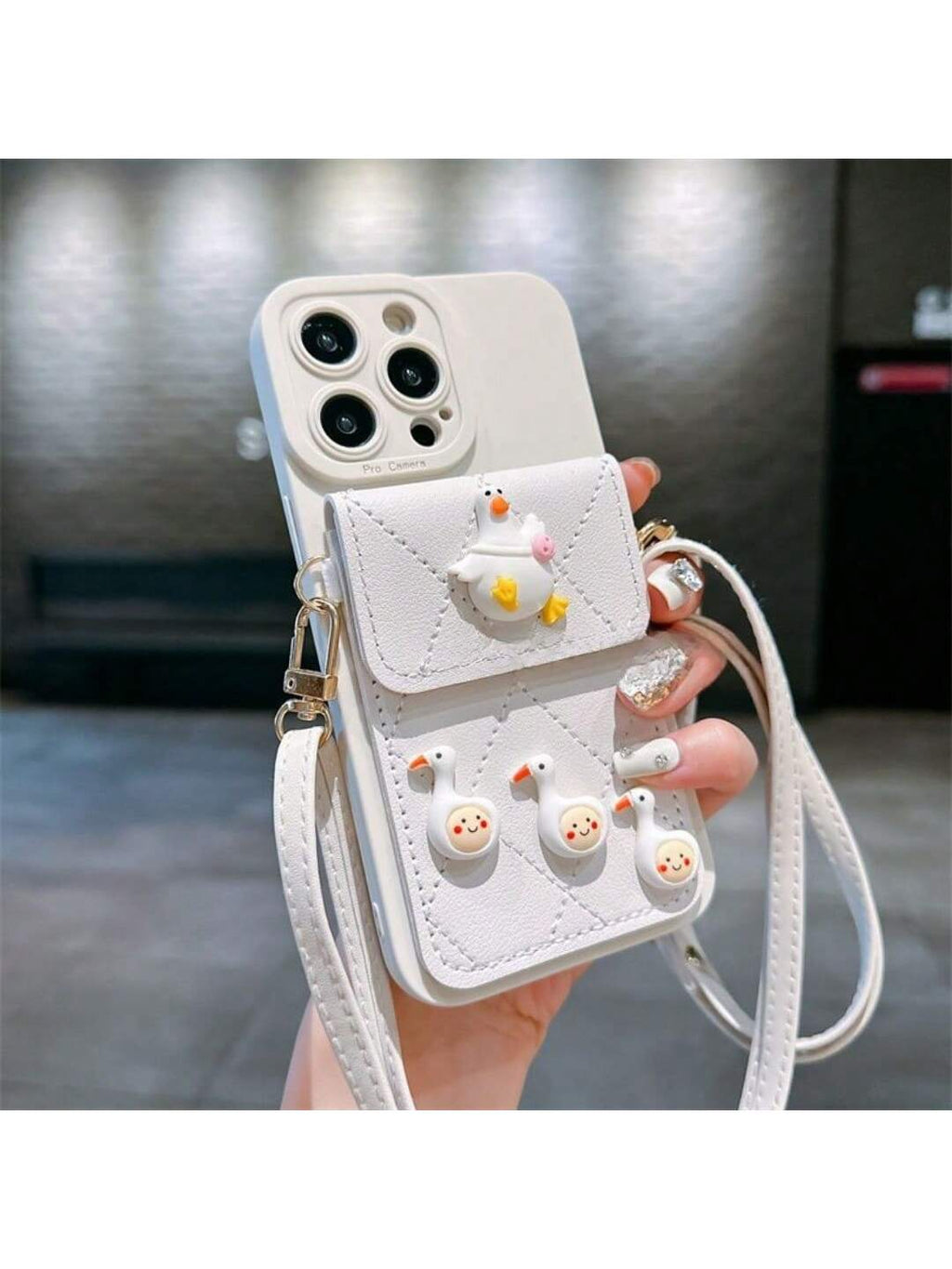 IPhone14promax/13pro , Wallet Phone Case Cute Leather Case With Card Holder Crossbody Cover For Women Girls Strap Wristlet RFID Blocking Shockproof Protective Cover - SJB-DIAMOND ELITES