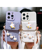 IPhone14promax/13pro , Wallet Phone Case Cute Leather Case With Card Holder Crossbody Cover For Women Girls Strap Wristlet RFID Blocking Shockproof Protective Cover - SJB-DIAMOND ELITES