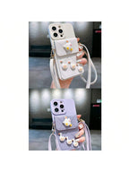 IPhone14promax/13pro , Wallet Phone Case Cute Leather Case With Card Holder Crossbody Cover For Women Girls Strap Wristlet RFID Blocking Shockproof Protective Cover - SJB-DIAMOND ELITES