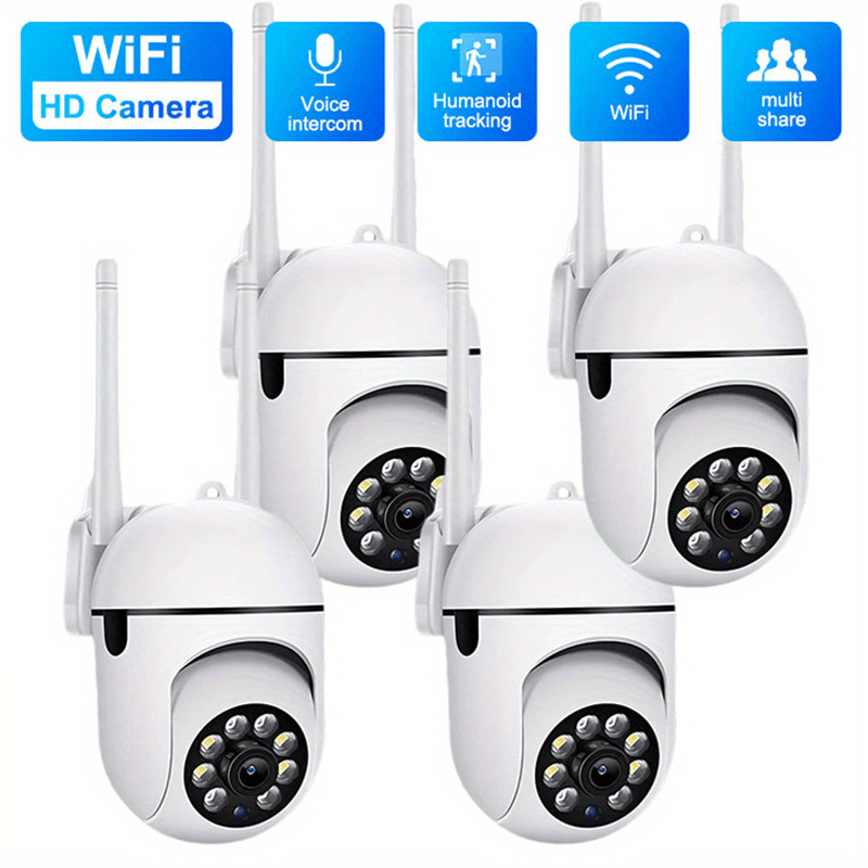 1pc 1080P Indoor/ Outdoor Video Camera 2-Way Audio Wireless Security Camera Pan/ Tilt/ Zoom Wi-Fi Smart Home Security Camera with Motion Tracking for Youngsters & Pets Color Night Vision, 2-Way Audio