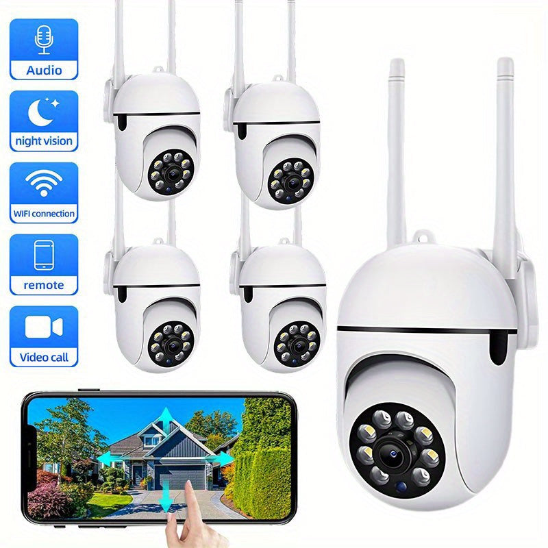 1pc 1080P Indoor/ Outdoor Video Camera 2-Way Audio Wireless Security Camera Pan/ Tilt/ Zoom Wi-Fi Smart Home Security Camera with Motion Tracking for Youngsters & Pets Color Night Vision, 2-Way Audio
