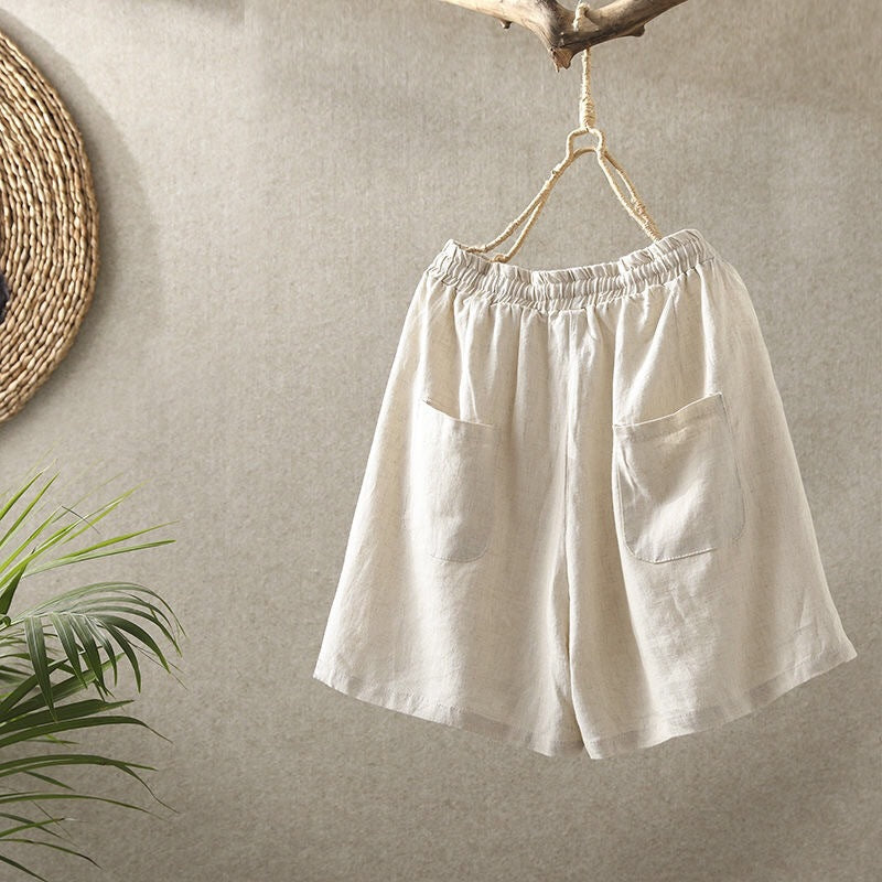 Cotton Linen Shorts for Women Loose Pants Retro Casual SHT08210501 - SJB-DIAMOND ELITES